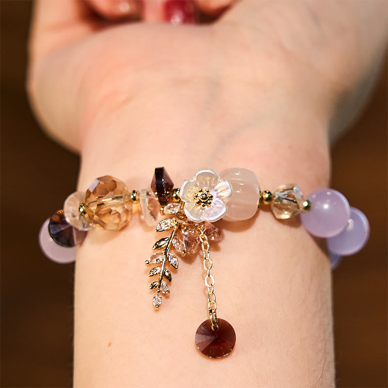 Wear FengShui Blue Crystal Amethyst Sun Stone Green Aventurine Healing Bracelet
