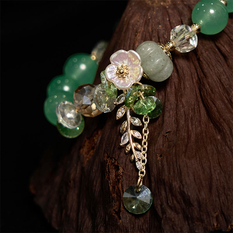 Wear FengShui Blue Crystal Amethyst Sun Stone Green Aventurine Healing Bracelet