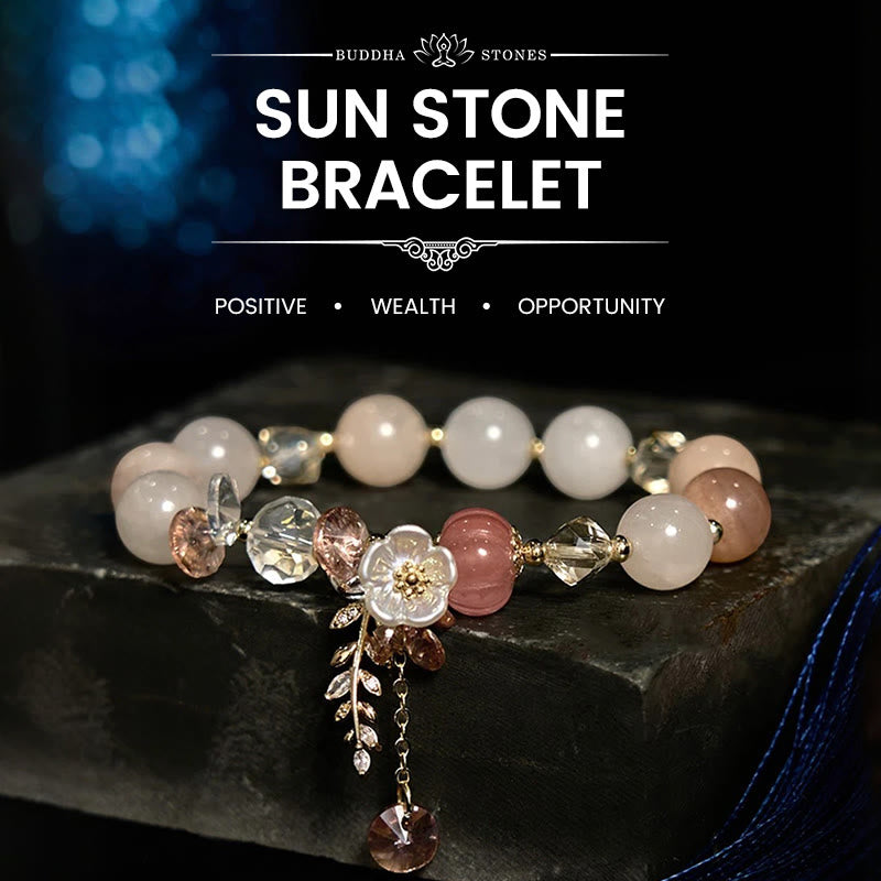 Wear FengShui Blue Crystal Amethyst Sun Stone Green Aventurine Healing Bracelet