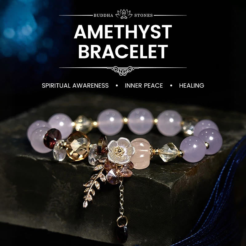 Wear FengShui Blue Crystal Amethyst Sun Stone Green Aventurine Healing Bracelet