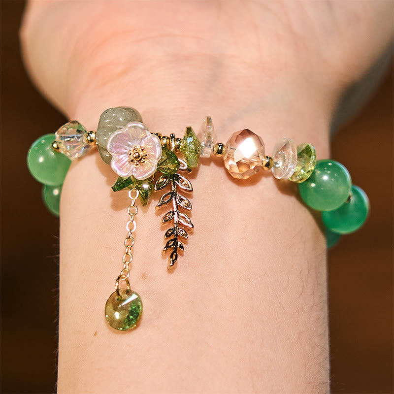 Wear FengShui Blue Crystal Amethyst Sun Stone Green Aventurine Healing Bracelet