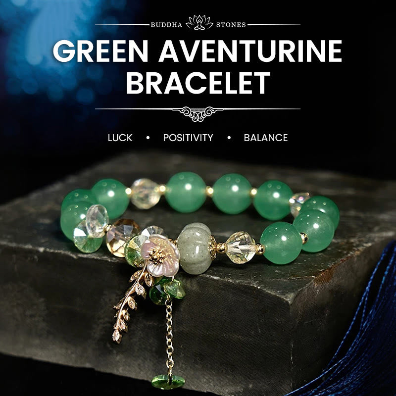 Wear FengShui Blue Crystal Amethyst Sun Stone Green Aventurine Healing Bracelet