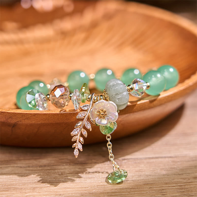 Wear FengShui Blue Crystal Amethyst Sun Stone Green Aventurine Healing Bracelet