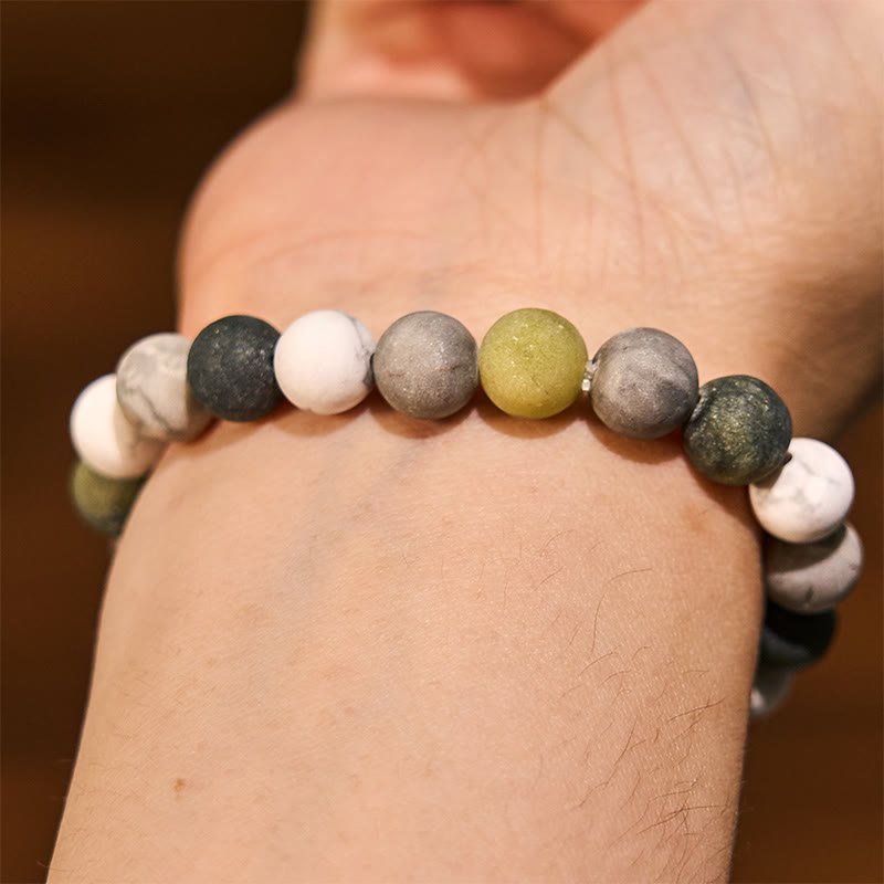 Wear FengShui White Turquoise Picasso Jasper Green Calcite Blessing Bracelet