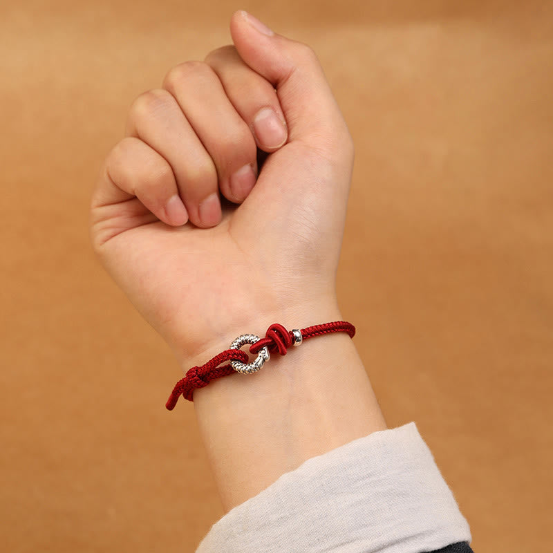 Wear FengShui 999 Sterling Silver Year Of The Dragon Peace Buckle Luck Bracelet
