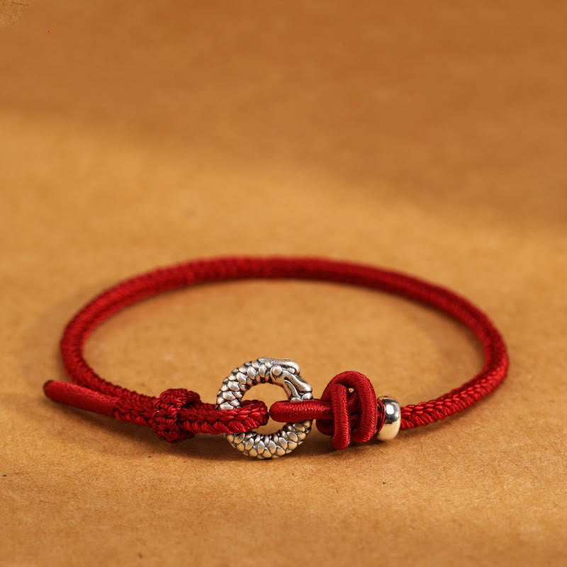 Wear FengShui 999 Sterling Silver Year Of The Dragon Peace Buckle Luck Bracelet