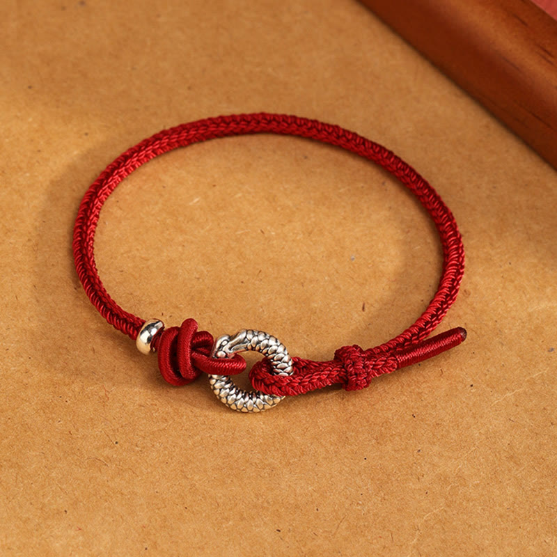 Wear FengShui 999 Sterling Silver Year Of The Dragon Peace Buckle Luck Bracelet