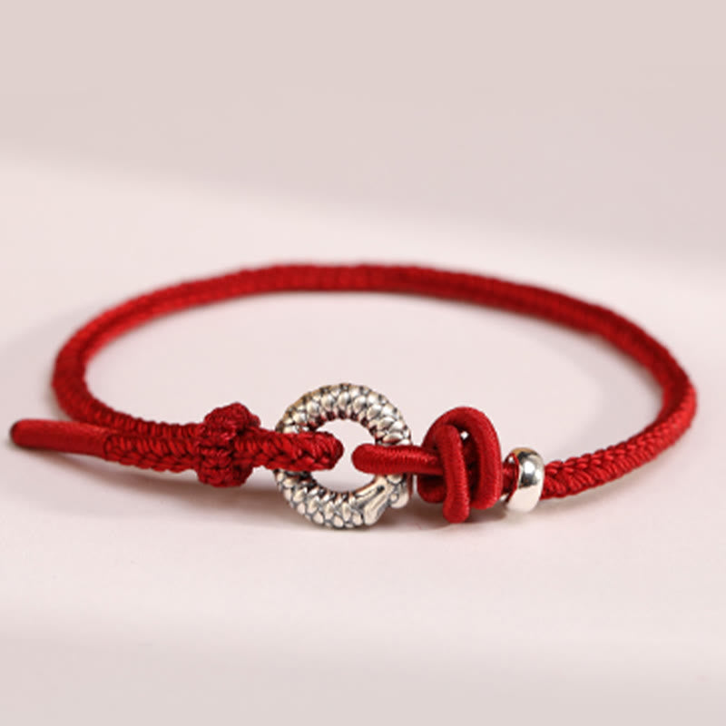 Wear FengShui 999 Sterling Silver Year Of The Dragon Peace Buckle Luck Bracelet