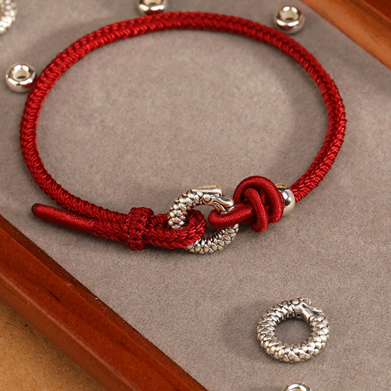 Wear FengShui 999 Sterling Silver Year Of The Dragon Peace Buckle Luck Bracelet