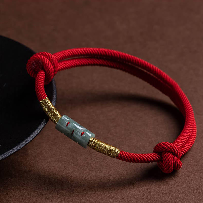 Wear FengShui Luck Jade String Rope Bracelet