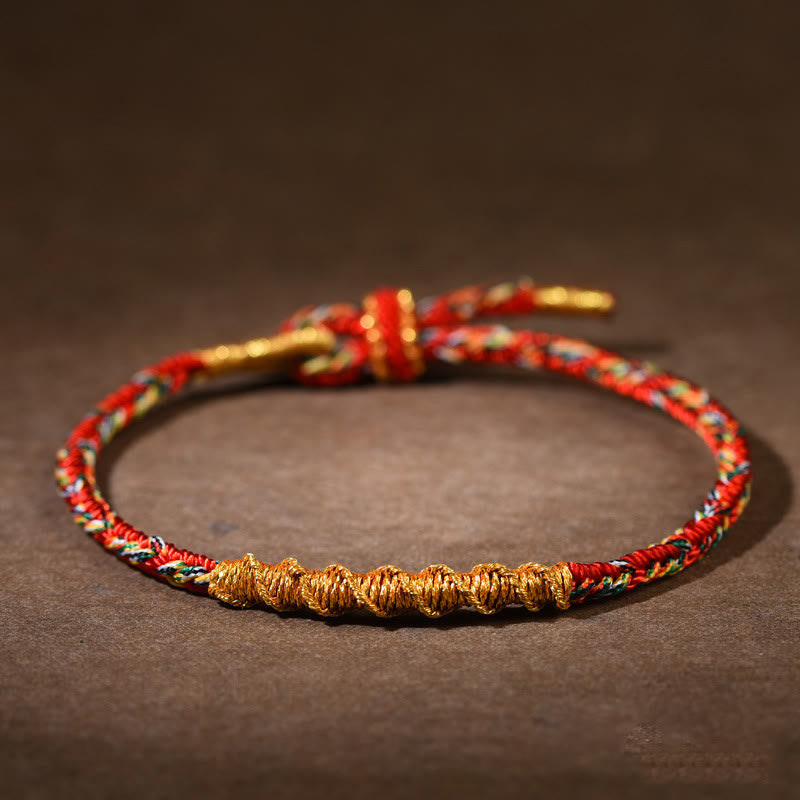 Wear FengShui Handmade Chinese Zodiac Natal Buddha Luck Strength Braided Rope Bracelet
