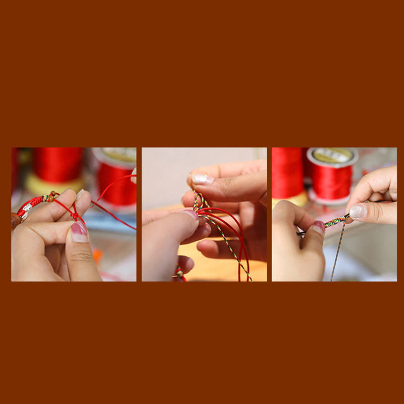Wear FengShui Jade Abacus Bead Prosperity Red String Rope Bracelet