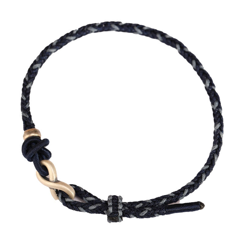Wear FengShui Handmade 999 Sterling Silver Endless Knot Infinity Symbol Luck Rope Bracelet
