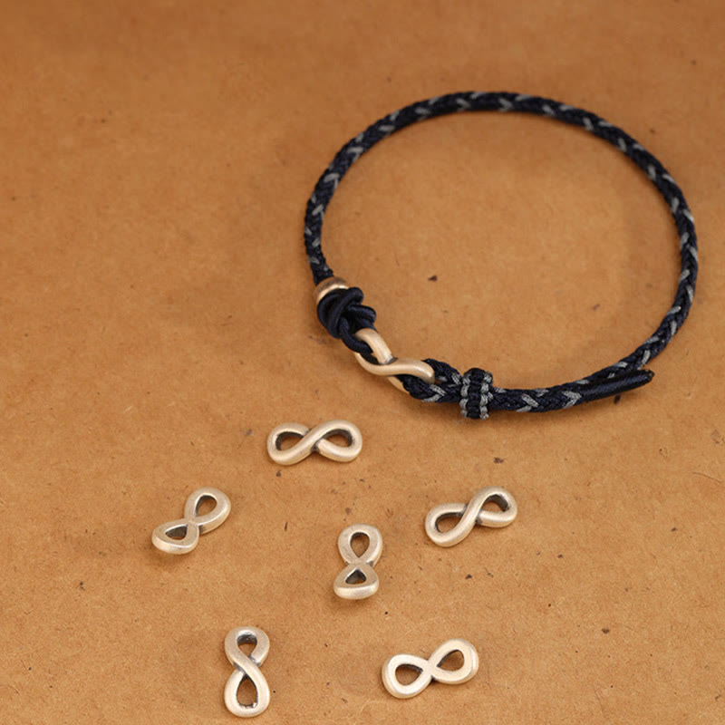 Wear FengShui Handmade 999 Sterling Silver Endless Knot Infinity Symbol Luck Rope Bracelet