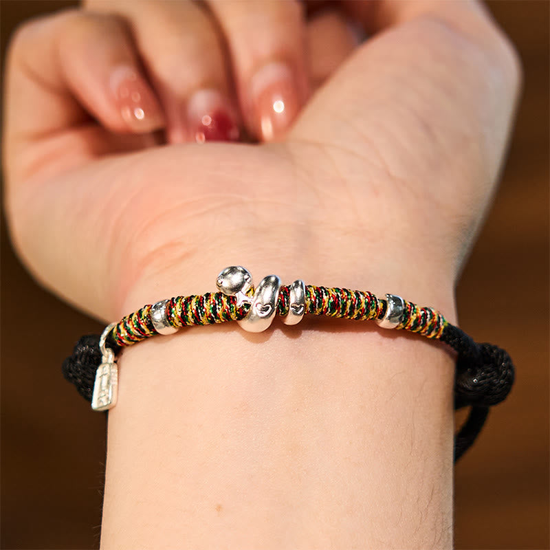 Wear FengShui 999 Sterling Silver Year Of Snake Red String Happiness Protection Braided Bracelet