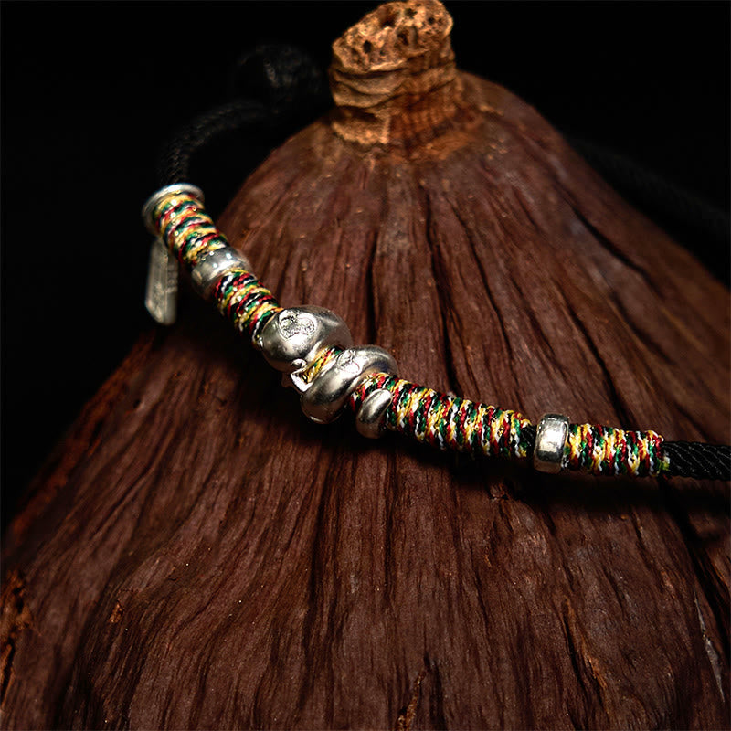 Wear FengShui 999 Sterling Silver Year Of Snake Red String Happiness Protection Braided Bracelet