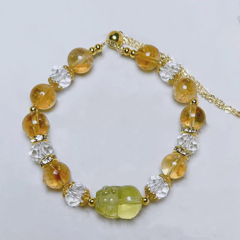 Wear FengShui Natural Citrine Pixiu Prosperity Bracelet