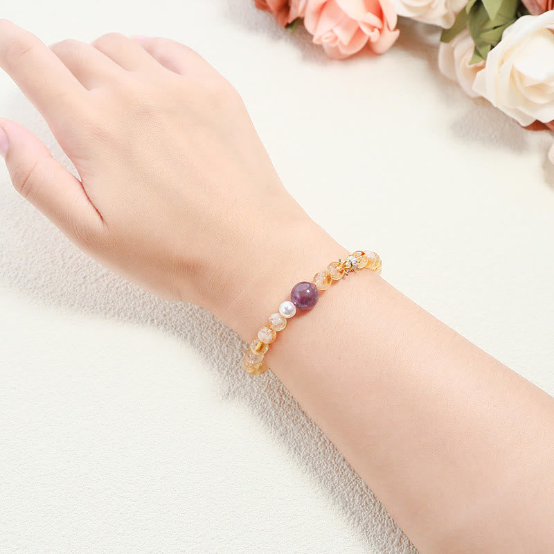 Wear FengShui Natural Citrine Amethyst Prosperity Bracelet