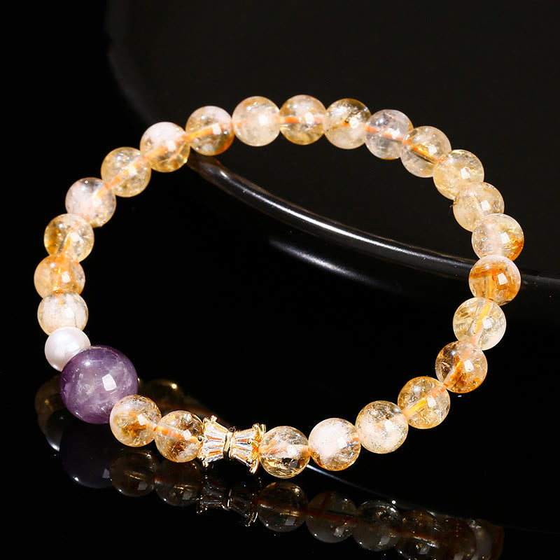 Wear FengShui Natural Citrine Amethyst Prosperity Bracelet
