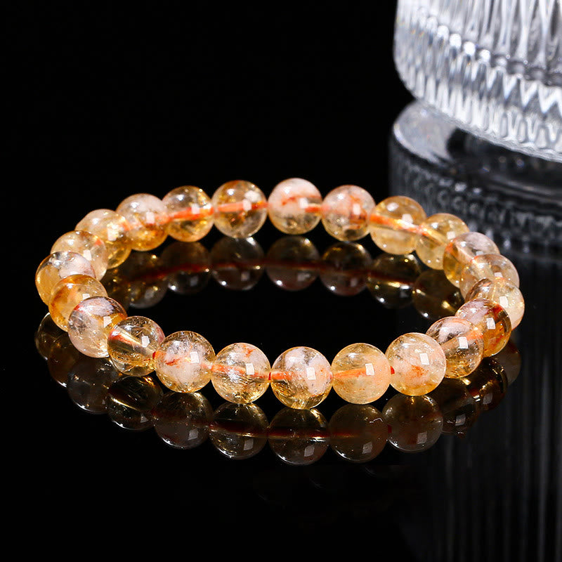 Wear FengShui Natural Citrine Snowflake Crystal Prosperity Bracelet