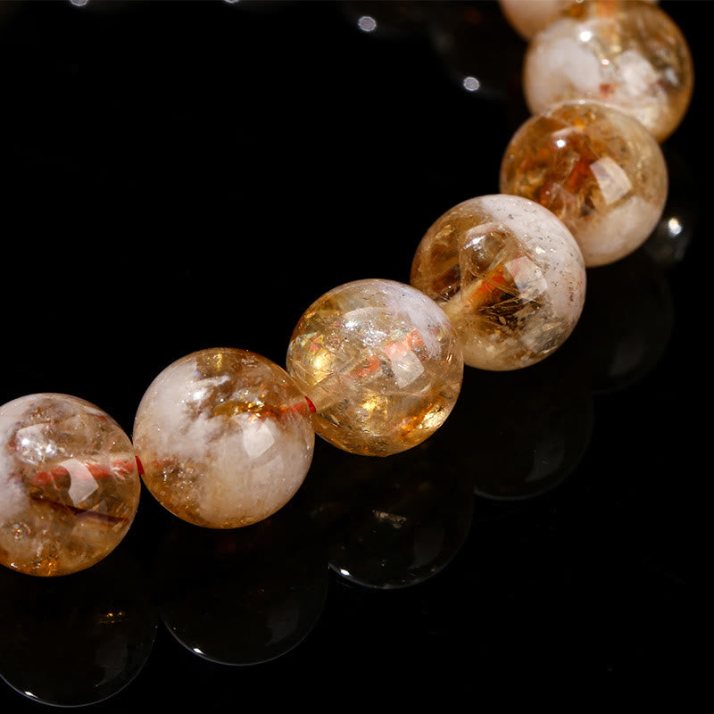 Wear FengShui Natural Citrine Snowflake Crystal Prosperity Bracelet