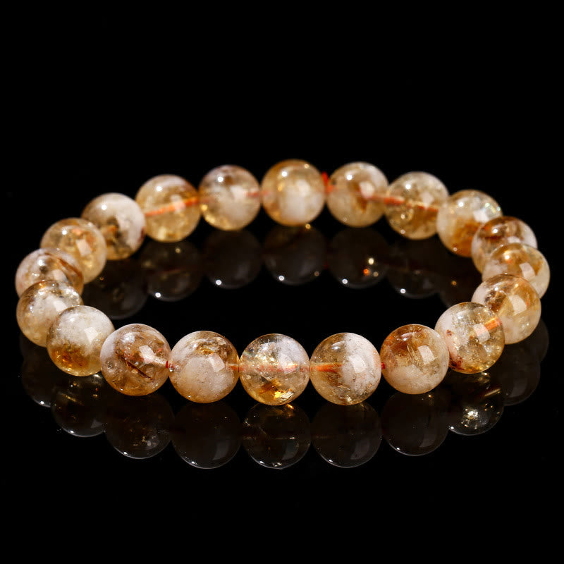 Wear FengShui Natural Citrine Snowflake Crystal Prosperity Bracelet