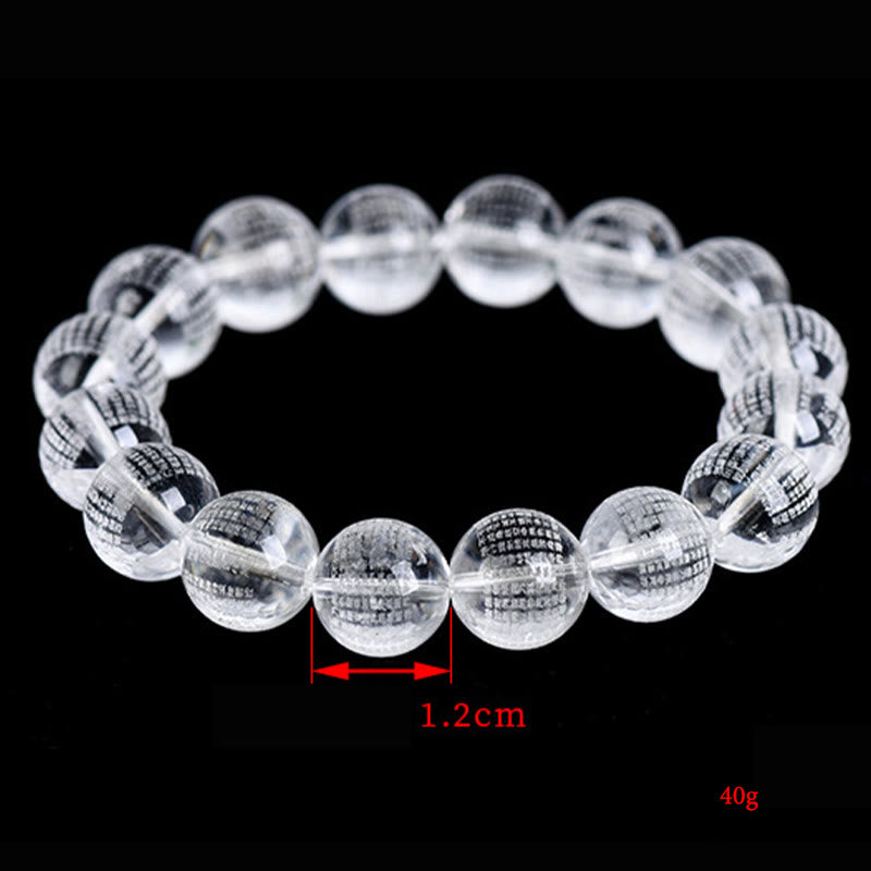 Wear FengShui Heart Sutra Natural White Crystal Protection Bracelet