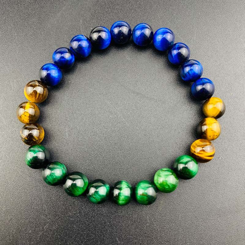 Wear FengShui Blue Tiger Eye Green Tiger Eye Tiger Eye Balance Bracelet
