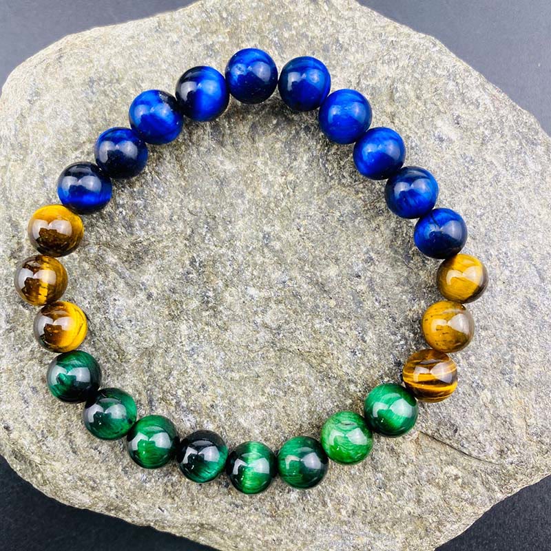 Wear FengShui Blue Tiger Eye Green Tiger Eye Tiger Eye Balance Bracelet
