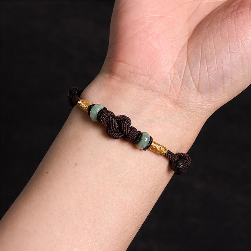 Wear FengShui Red String Jade Luck Fortune Knot Braided Couple Bracelet