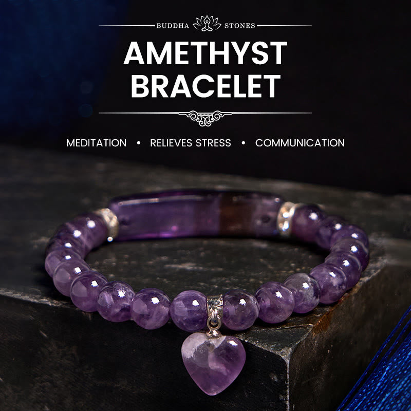 Wear FengShui Natural Quartz Love Heart Healing Beads Bracelet