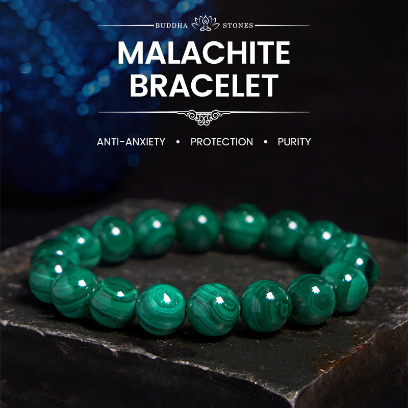 Wear FengShui Natural Malachite Protection Calmness Bracelet