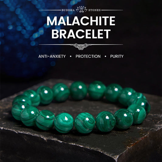 Wear FengShui Natural Malachite Protection Calmness Bracelet