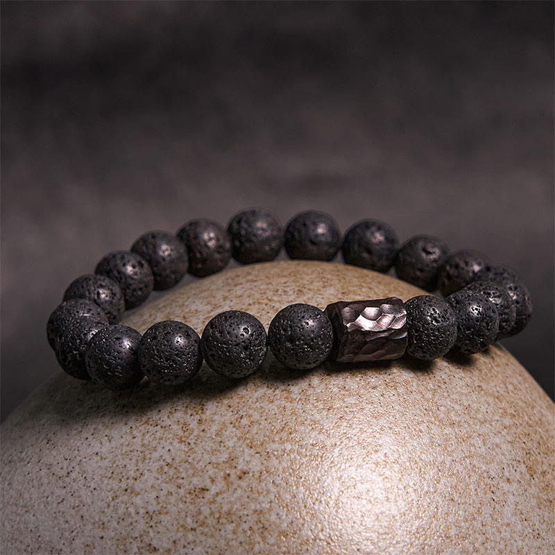 Wear FengShui Lava Rock Ebony Wood Tiger Eye Healing Bracelet