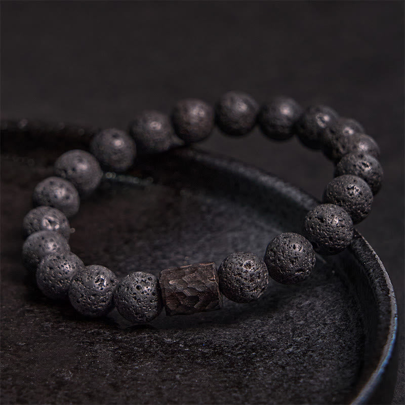 Wear FengShui Lava Rock Ebony Wood Tiger Eye Healing Bracelet