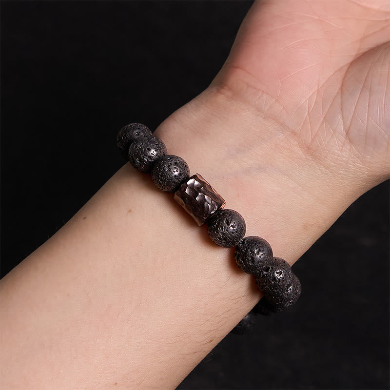 Wear FengShui Lava Rock Ebony Wood Tiger Eye Healing Bracelet