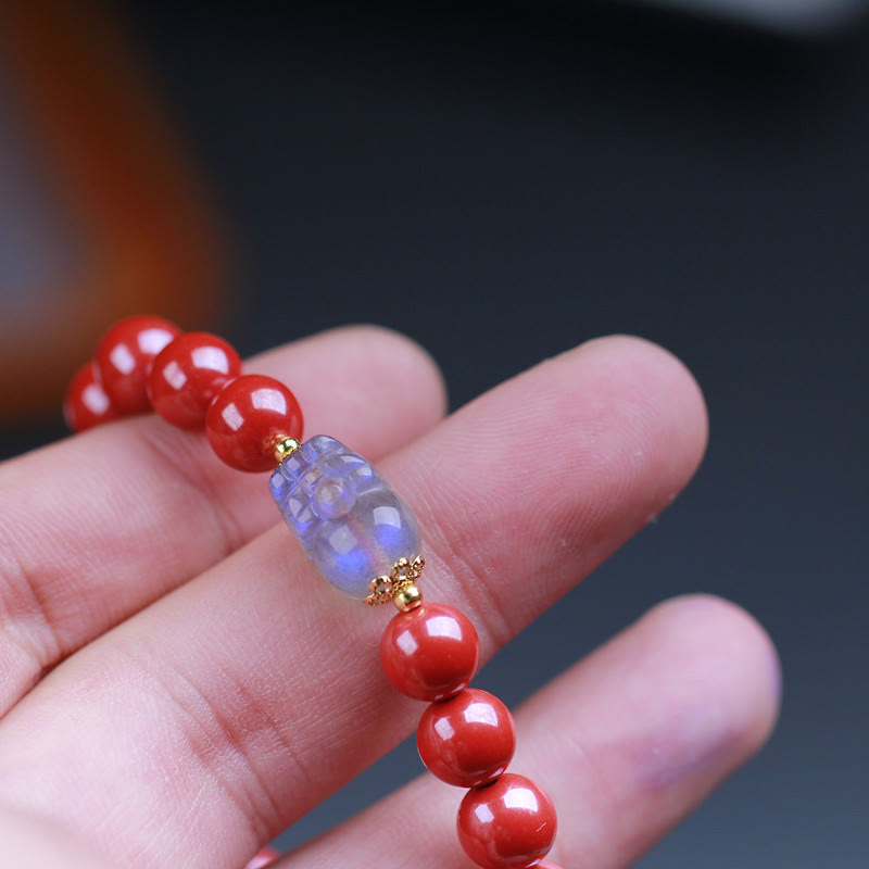 Wear FengShui Cinnabar Moonstone PiXiu Blessing Bracelet
