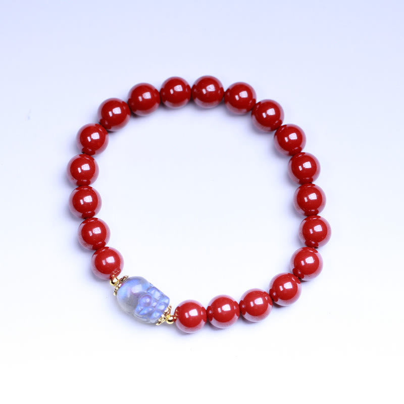 Wear FengShui Cinnabar Moonstone PiXiu Blessing Bracelet
