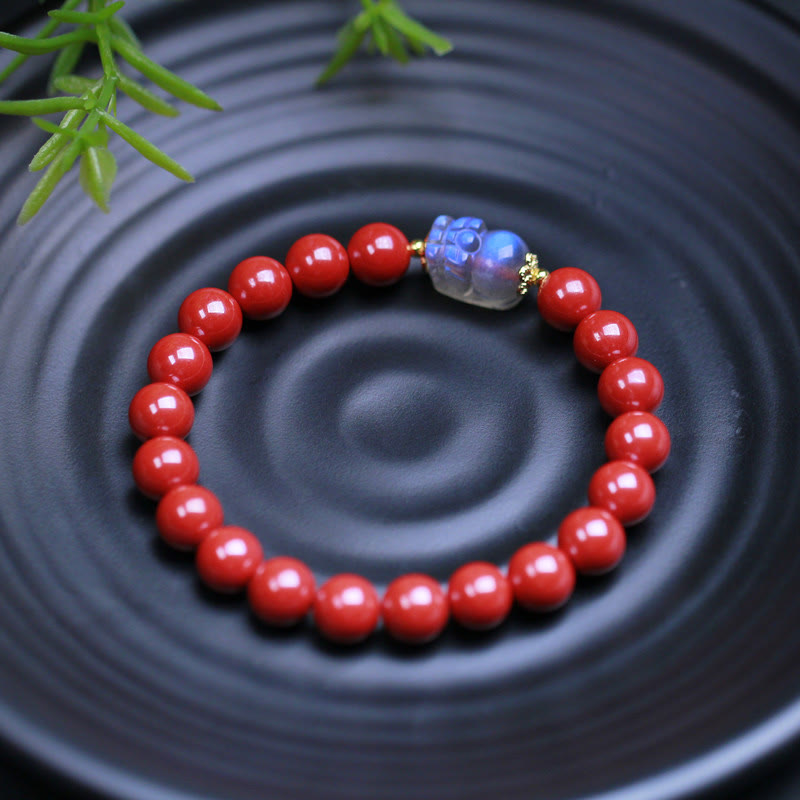 Wear FengShui Cinnabar Moonstone PiXiu Blessing Bracelet