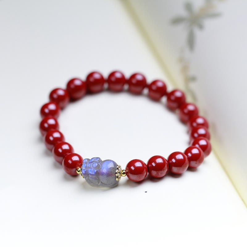 Wear FengShui Cinnabar Moonstone PiXiu Blessing Bracelet
