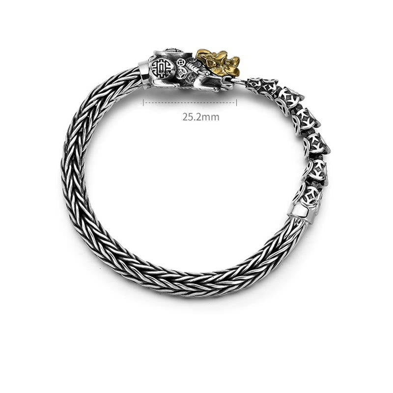 Wear FengShui 925 Sterling Silver PiXiu Copper Coins Ingot Wealth Bracelet Bangle