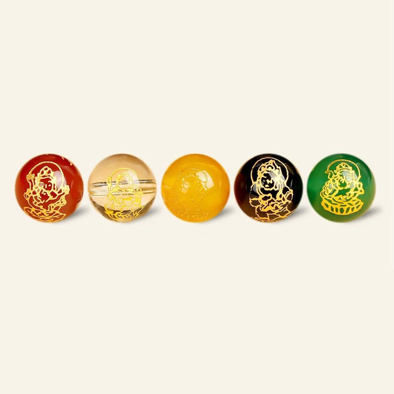 Wear FengShui Natural Gold Sheen Obsidian PiXiu Five Directions Gods of Wealth Protection Bracelet