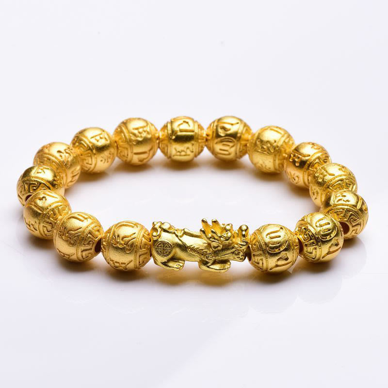Feng Shui PiXiu Om Mani Padme Hum Carved Wealth Bracelet