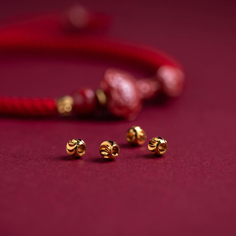 Wear FengShui Handmade Cinnabar Ruyi Handle Fu Character PiXiu Blessing Red String Braided Bracelet