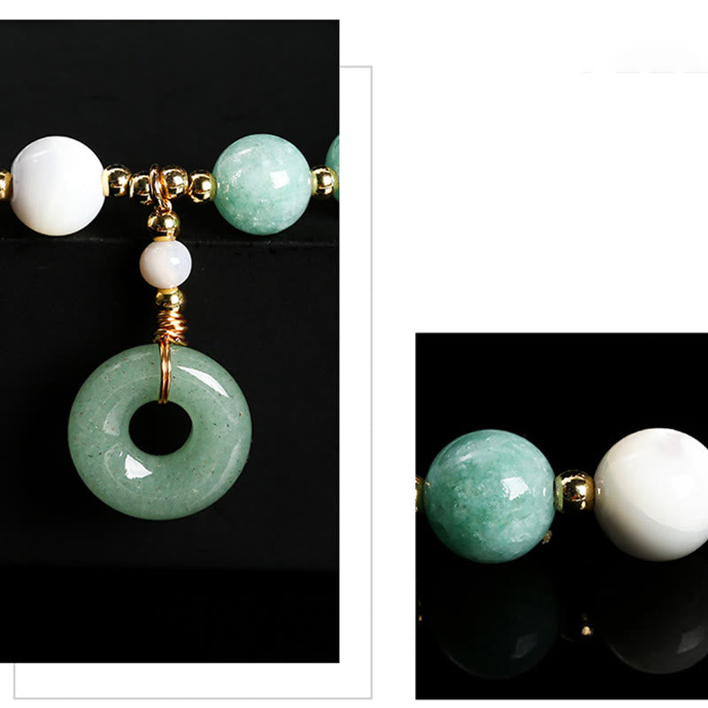 Wear FengShui Jade Trochus Horseshoe Snail Peace Buckle Charm Abundance Bracelet