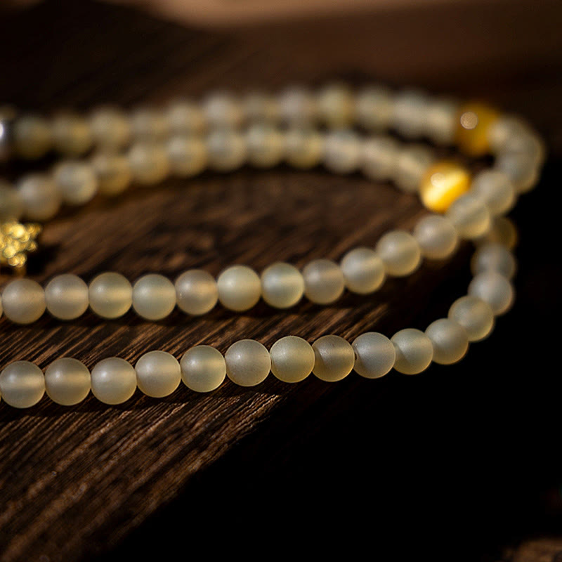 Wear FengShui Tibet 108 Mala Beads Chinese Zodiac Natal Buddha Natural Sheep Horn Wealth Bracelet