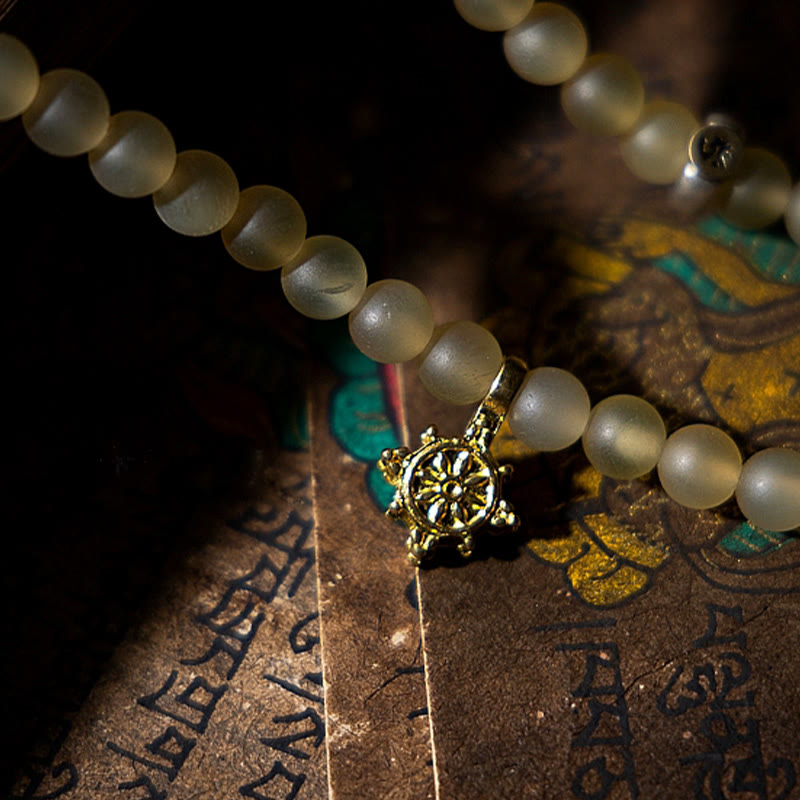 Wear FengShui Tibet 108 Mala Beads Chinese Zodiac Natal Buddha Natural Sheep Horn Wealth Bracelet