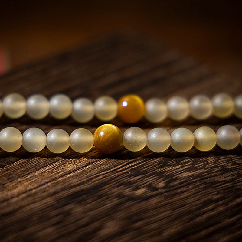 Wear FengShui Tibet 108 Mala Beads Chinese Zodiac Natal Buddha Natural Sheep Horn Wealth Bracelet