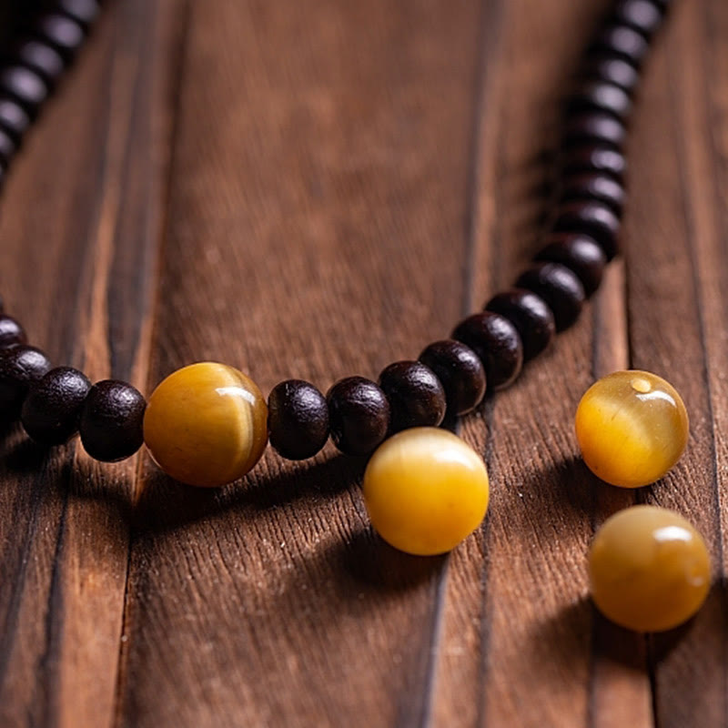 Wear FengShui 108 Mala Beads Bowl Bodhi Seed Colored Rope Peace Bracelet