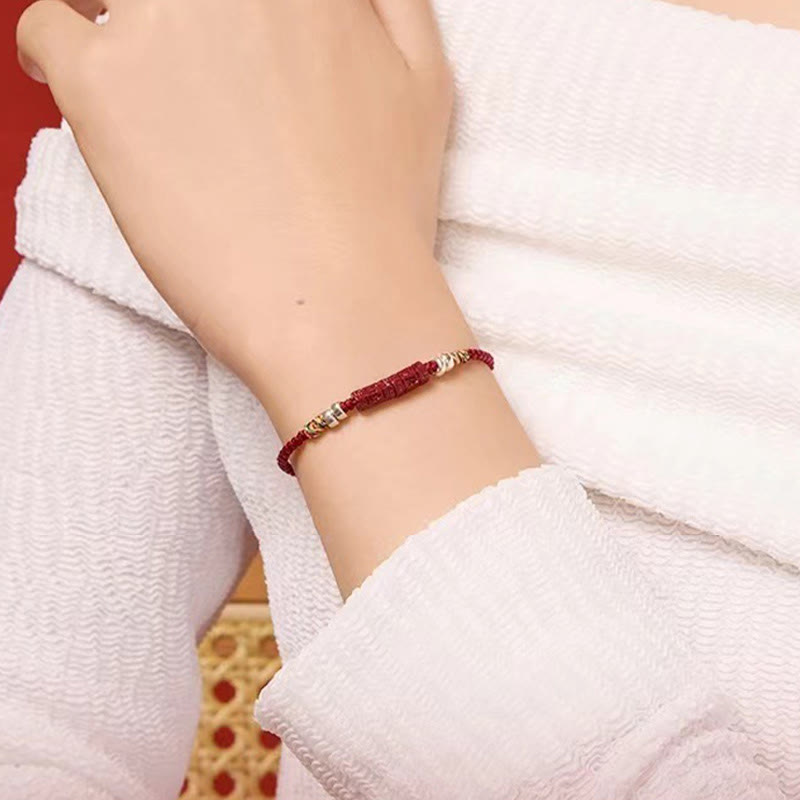 Wear FengShui 925 Sterling Silver Om Mani Padme Hum Cinnabar Blessing Child Adult Bracelet
